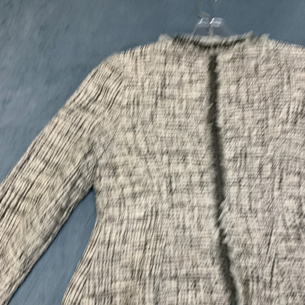 Yoana Baraschi Blazer Jacket Womens 8 Black White Lined Tweed Full Zip Winter